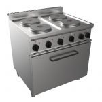 Elektrický sporák 80x70 cm so statickou rúrou GN2/1 -  E7/CUET4LE