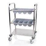 Vozík na príbory a tácky dvojposchodový