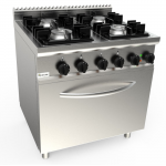 Kombinovaný sporák 80×70 cm so statickou rúrou GN2/1 - L7/KUPG4LE.2M2G