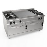 Kombinovaný sporák tálový 160×90 cm so statickou rúrou GN2/1 - LQ/TPG8NE