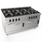 Kombinovaný sporák tálový 160×90 cm so statickou rúrou GN2/1 - LQ/KUG8NE.2P2M4G