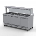 Výdajný chladiaci pult 5 x GN1/1 + rovná sklenená nadstavba