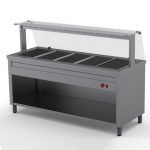 Výdajný chladiaci pult 5 x GN1/1 + rovná sklenená nadstavba