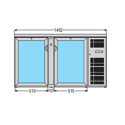 Barová chladnička dvojdverové EUROBAR 2P Glass +2/+8 °C – Obrázok 2