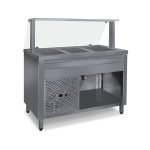 Výdajný chladiaci pult 3 x GN1/1 + rovná sklenená nadstavba