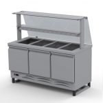 Výdajný chladiaci pult 4 x GN1/1 + rovná sklenená nadstavba