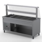 Výdajný chladiaci pult 5 x GN1/1 + rovná sklenená nadstavba