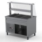 Výdajný chladiaci pult 3 x GN1/1 + rovná sklenená nadstavba