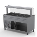 Výdajný chladiaci pult 4 x GN1/1 + rovná sklenená nadstavba