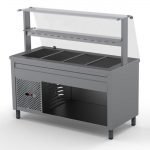 Výdajný chladiaci pult 4 x GN1/1 + rovná sklenená nadstavba