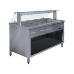 Výdajný ohrevný pult krytovaný 4 x GN1/1 + rovná sklenená nadstavba