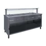 Výdajný ohrevný pult krytovaný 5 x GN1/1 + rovná sklenená nadstavba