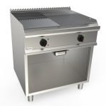 Grilovacia platňa elektrická ryhovaná a hladká chrómovaná 80x70 cm - L7/KTE2BAMC