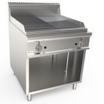 Grilovacia platňa plynová ryhovaná a hladká chrómovaná 80x90 cm - LQ/FTG4BAMC