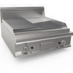 Grilovacia platňa plynová ryhovaná a hladká chrómovaná 80x90 cm - LQ/FTG4BBMC
