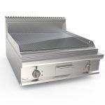 Grilovacia platňa elektrická ryhovaná chrómovaná 80x90 cm - LQ/FTE4BBRC