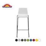 GRANDSOLEIL Imola fix black - 40 ks Barová stolička so sedadlom z polypropylénu a čiernou maľovanou tyčovou základňou