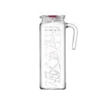 Line sklenený džbán s plastovým viečkom. 23x8 cm. 1.2l