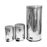 Súprava odpadkových košov, 3-dielna, nehrdzavejúca oceľ