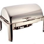 Chafing s vyklápacím vekom, 64,5x47,5x43,5 cm, 9 l, nehrdzavejúca oceľ