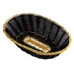 Kôš, oválny, 21x16x4,5 cm, čierno-zlatý