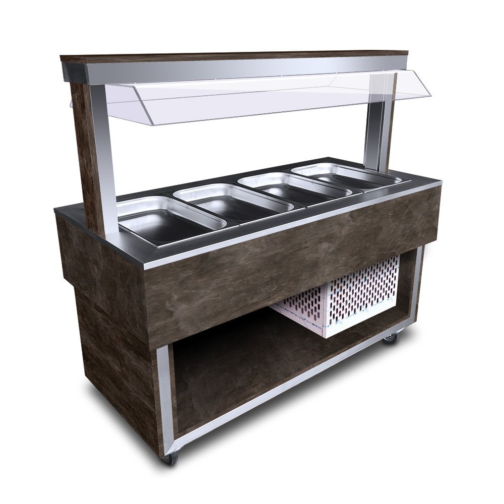 Drevený chladiaci vozík - gastrobufet 4xGN1/1