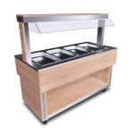 Drevený ohrevný vozík - gastrobufet 4xGN1/1
