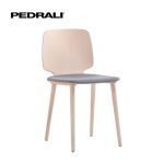 Pedrali Babila 2700/A - 6 Ks - Stolička z jaseňovej preglejky s čalúneným sedadlom
