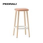 Pedrali Babila 2702/A - 10 Ks - Barová stolička z jaseňového dreva s čalúneným sedadlom