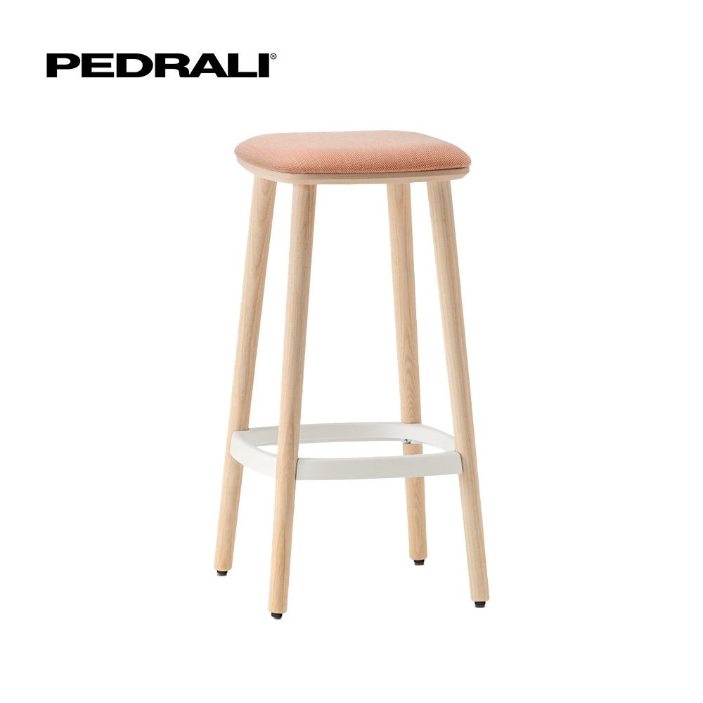 Pedrali Babila 2702/A - 10 Ks - Barová stolička z jaseňového dreva s čalúneným sedadlom
