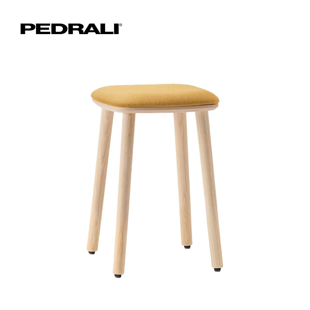 Pedrali Babila 2703/A - 10 Ks - Taburetka z jaseňového dreva s čalúneným sedadlom