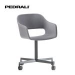 Pedrali Babila 2776 - 6 Ks - Kreslo s čalúnenou škrupinou a centrálnym 4-lúčovým podstavcom na kolieskach