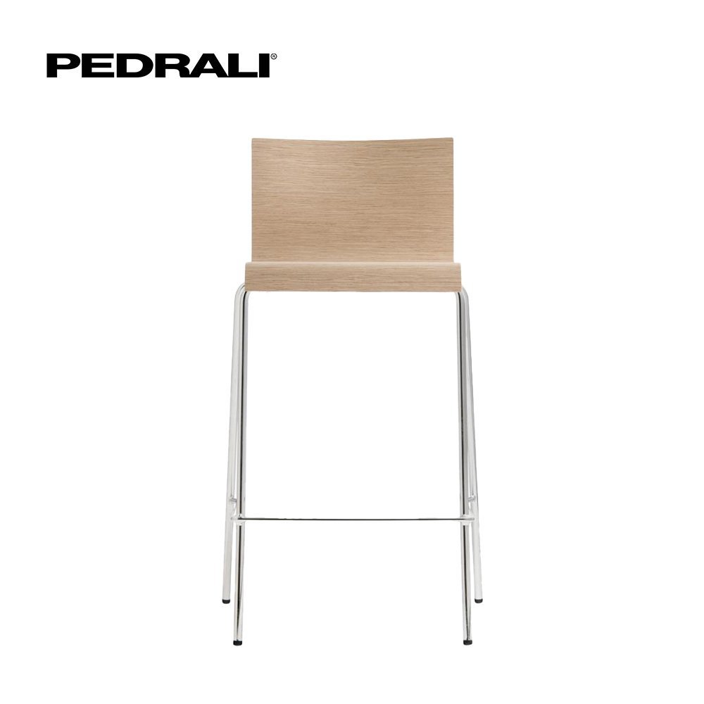 Pedrali Kuadra 1332 - 8 Ks - Barová stolička so škrupinou z jaseňovej preglejky