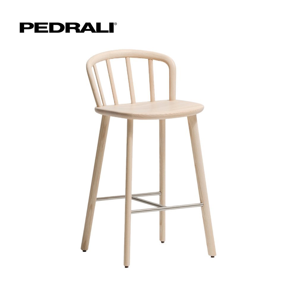 Pedrali Nym 2838 - 3 Ks - Barová stolička so škrupinou z jaseňovej preglejky