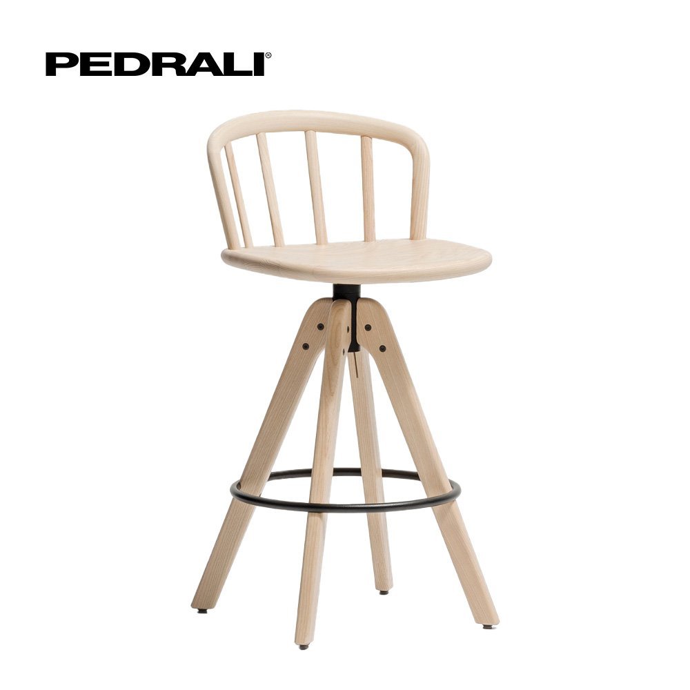 Pedrali Nym 2849 - 3 Ks - Barová stolička so škrupinou z jaseňovej preglejky