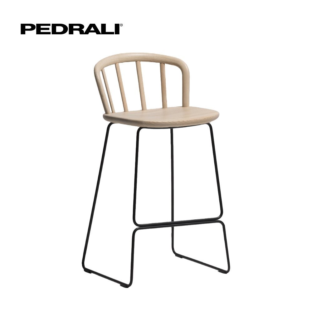 Pedrali Nym 2859 - 4 Ks - Barová stolička so škrupinou z jaseňovej preglejky